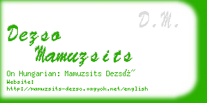 dezso mamuzsits business card